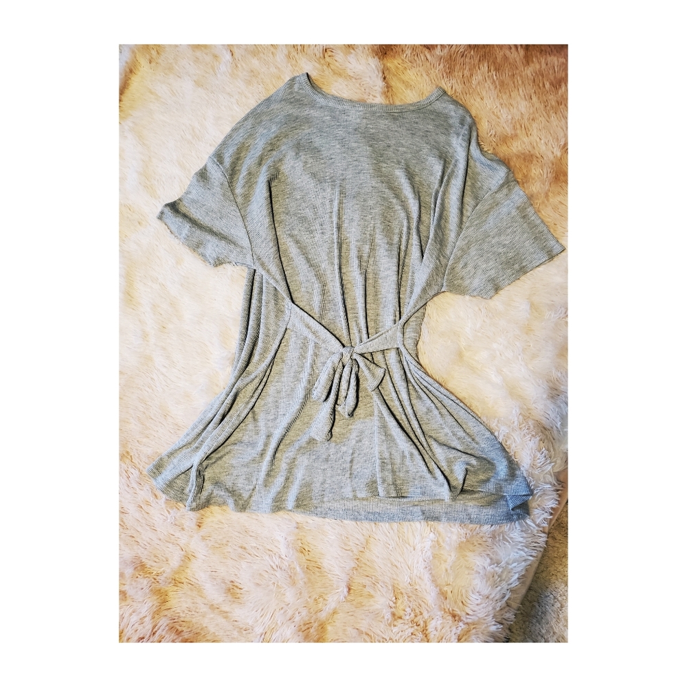 Gray waffle tshirt style dress